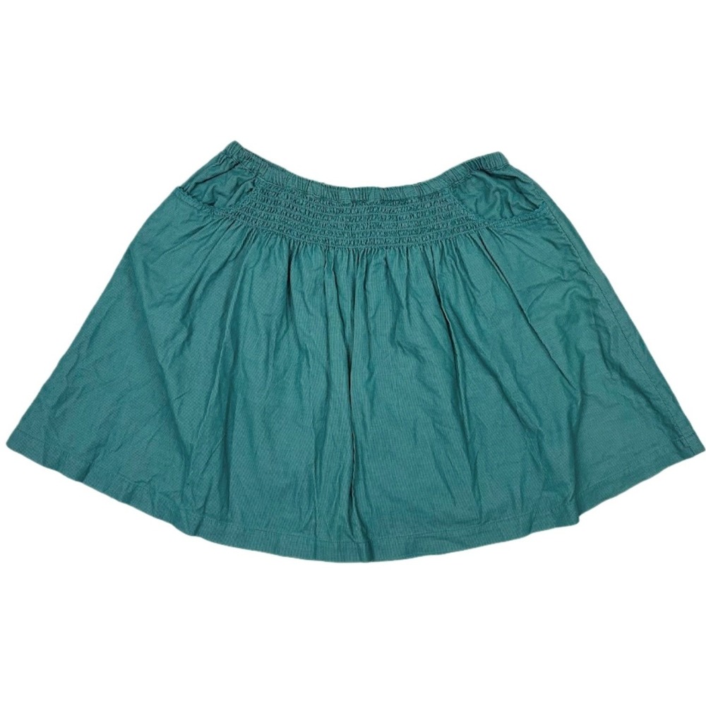 Mini Boden Girls 11 12 Yrs Teal Smocked Waist Corduroy Skirt Pockets‎ Lined